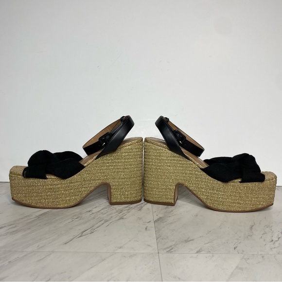 Sam Edelman Theresa Espadrille Platform Square Toe Heeled Sandal 9 1/2 M - Picture 8 of 14